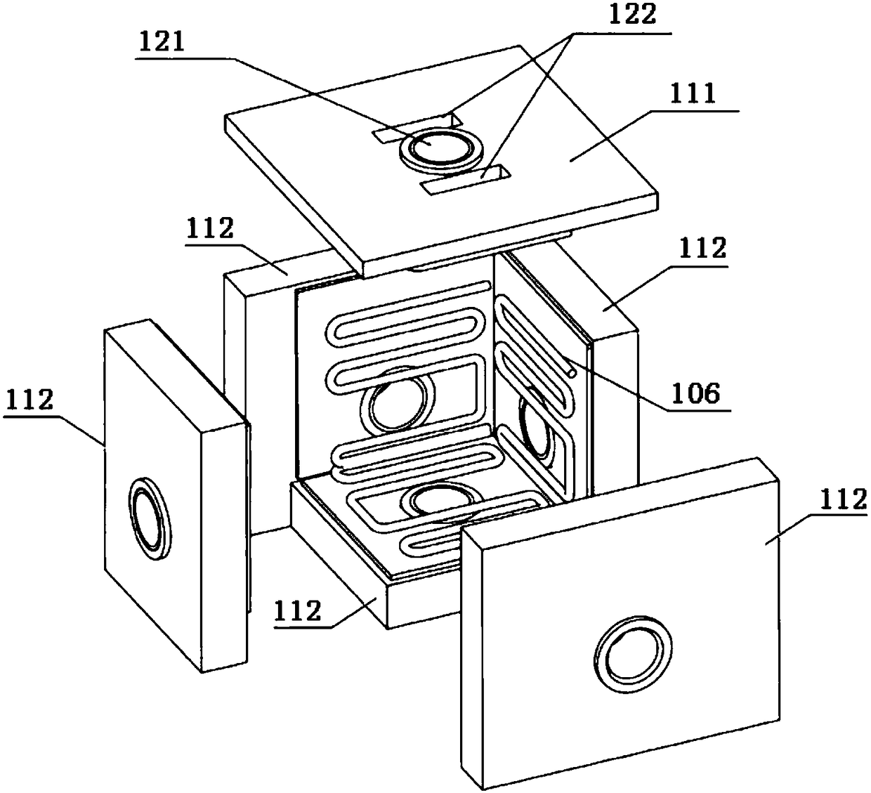 Experimental device for stress freezing during fracturing