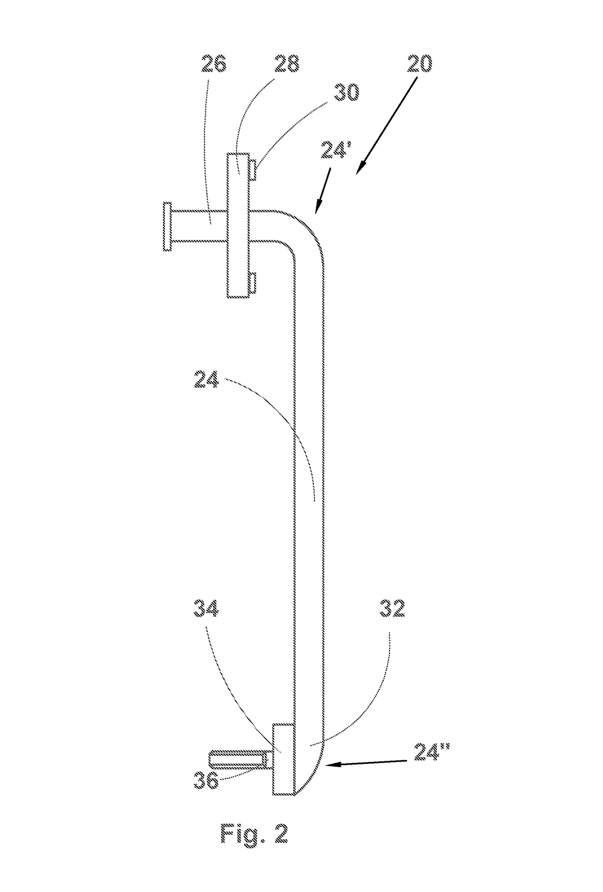 Probe for monitoring the surface level of a fluid in a vessel and a method of installing the probe in the vessel
