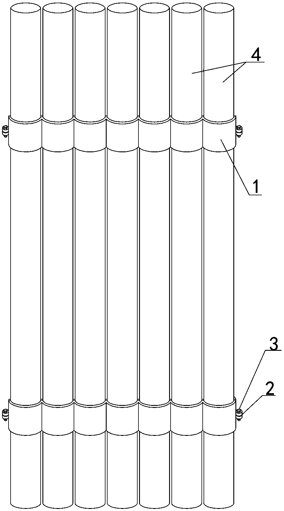 Complicated spool arrangement fixing device in wall, wall body structure and construction method of wall body structure
