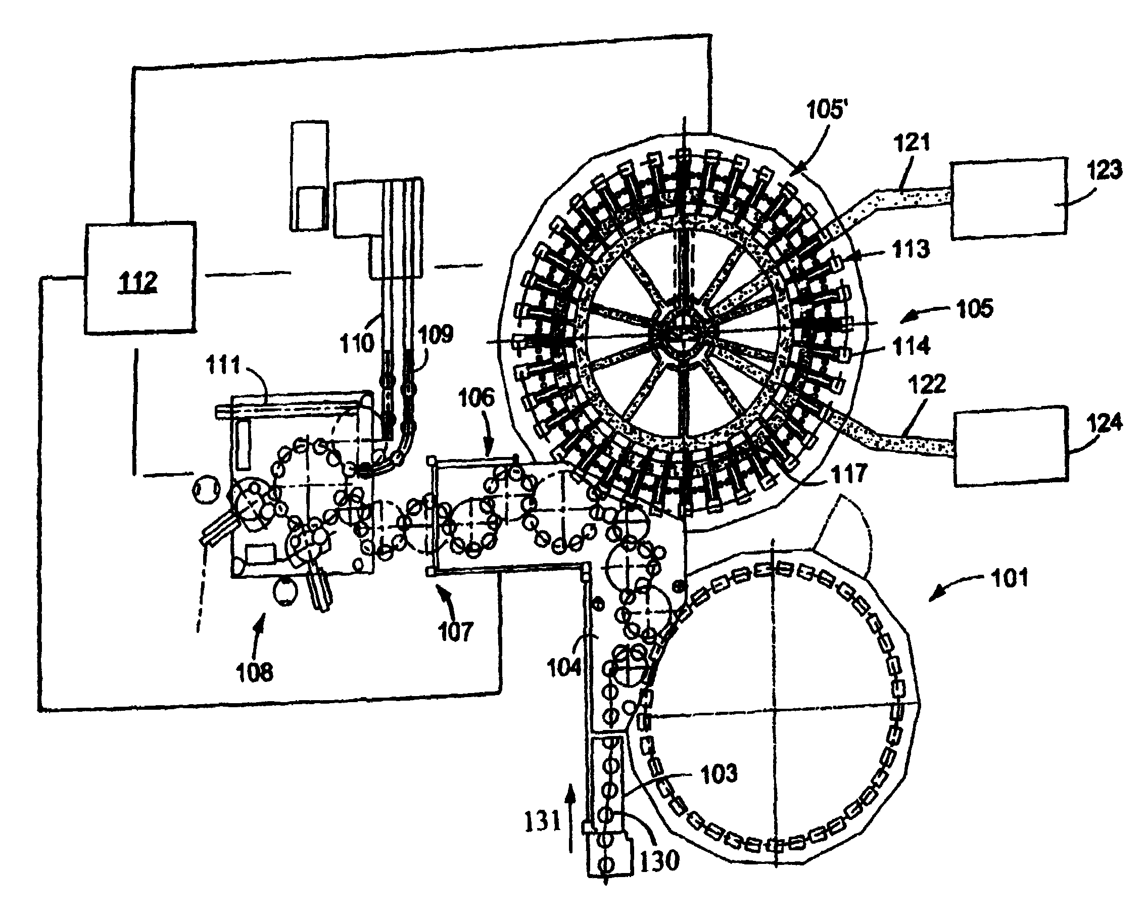 Method of operating a rotary beverage bottle or container filling or handling machine with a bearing with a cleaning arrangement in an aseptic clean room in a beverage bottling or container filling plant