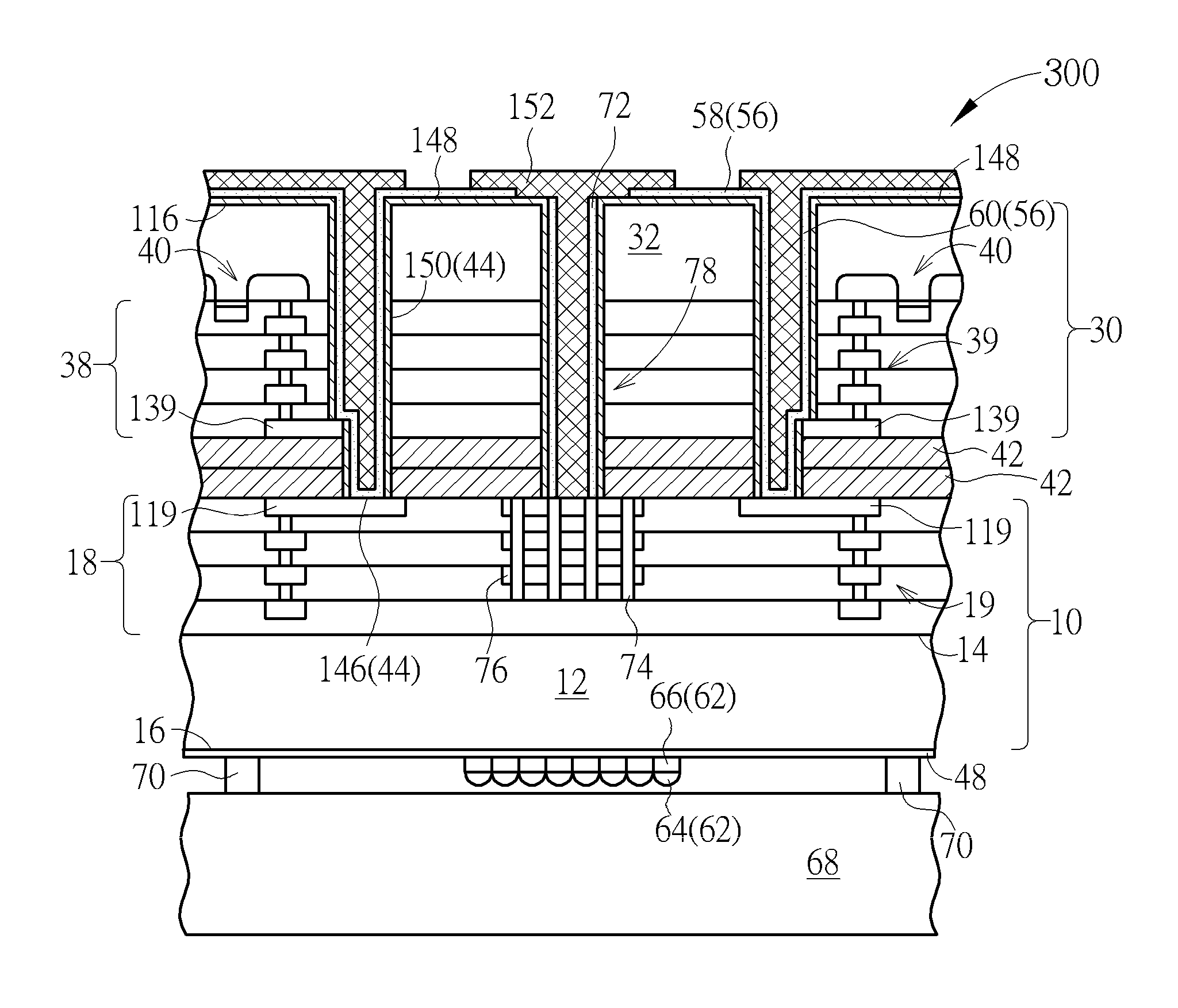 Stacked wafer structure and fabricating method thereof
