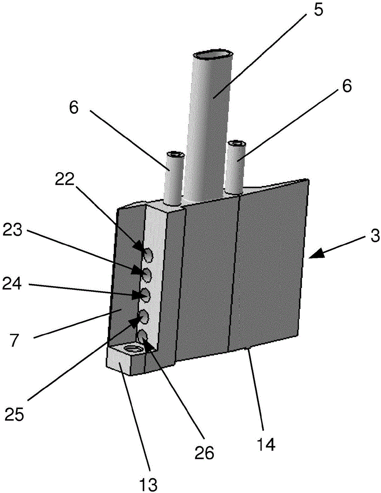 Nozzle arrangement for an edge strip applying device for supplying hot air to an edge strip or workpiece which is adhesive-free and can be activated by heat or which is coated with a hot-melt adhesive, and edge strip applying device comprising a nozzle arrangement