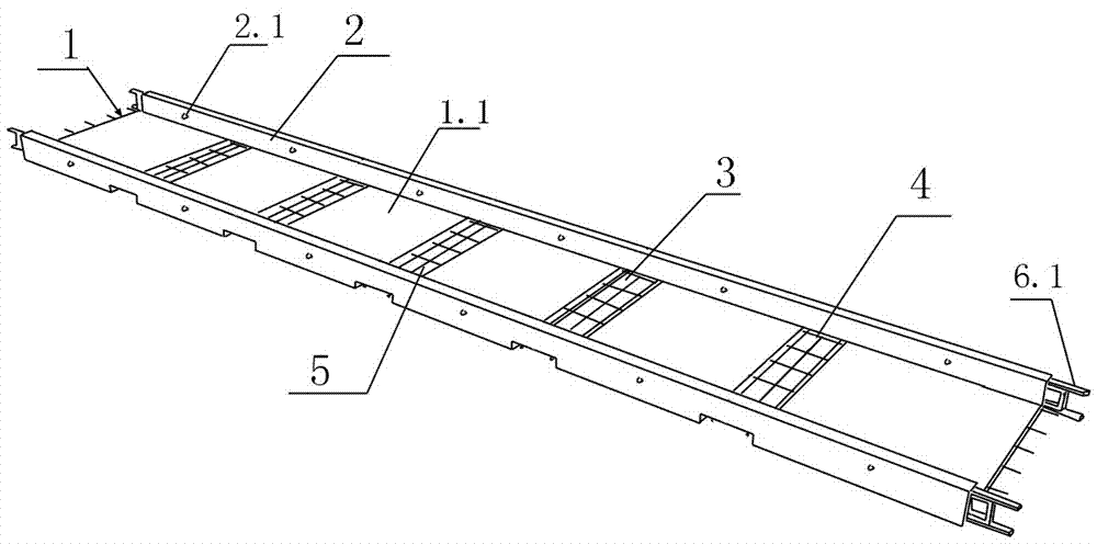 Floor structure formed by prefabricated trough plates and construction method