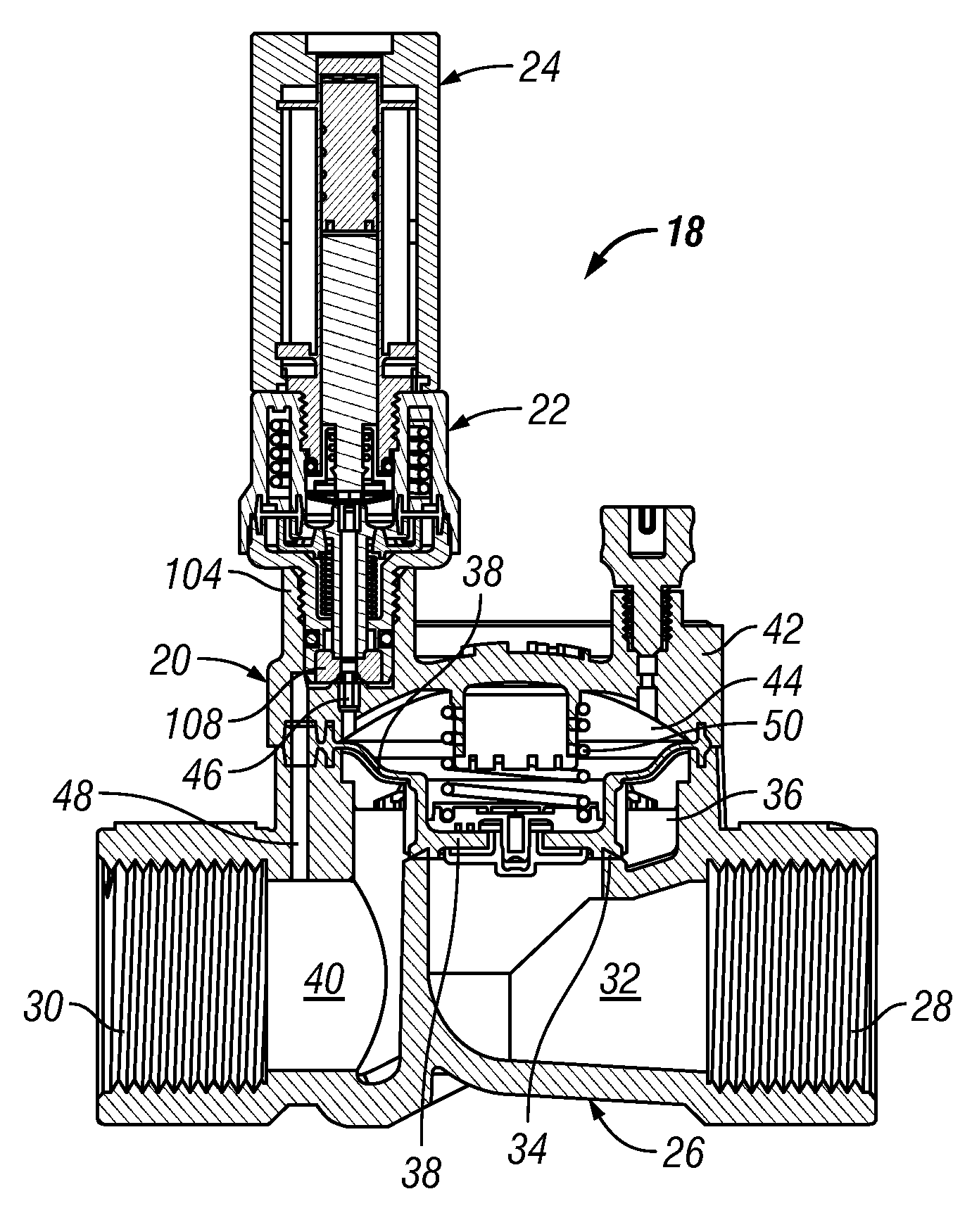 Co-axial solenoid and pressure regulator for diaphragm valve