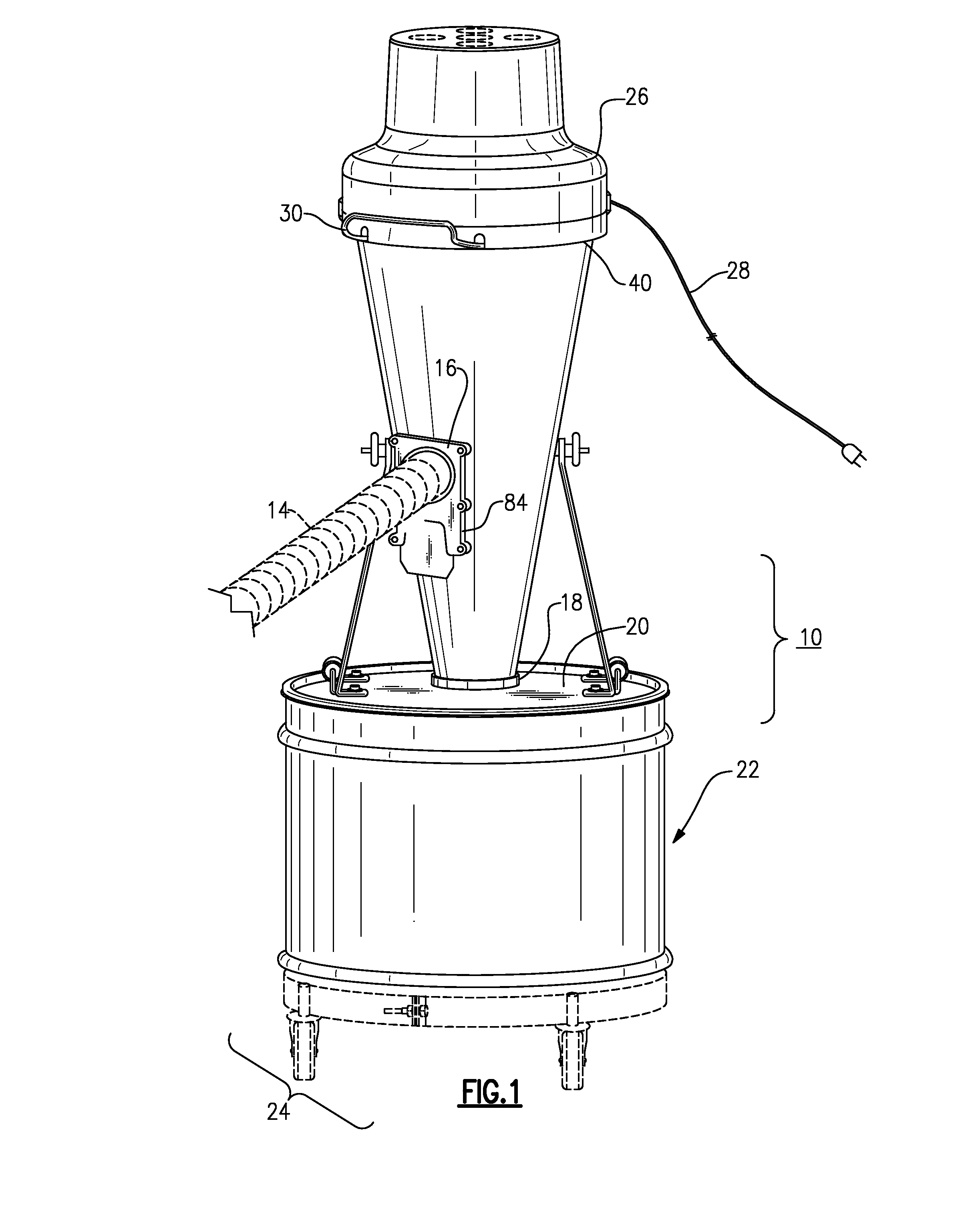 Deflagration suppression screen for portable cyclonic dust collector/vacuum cleaner