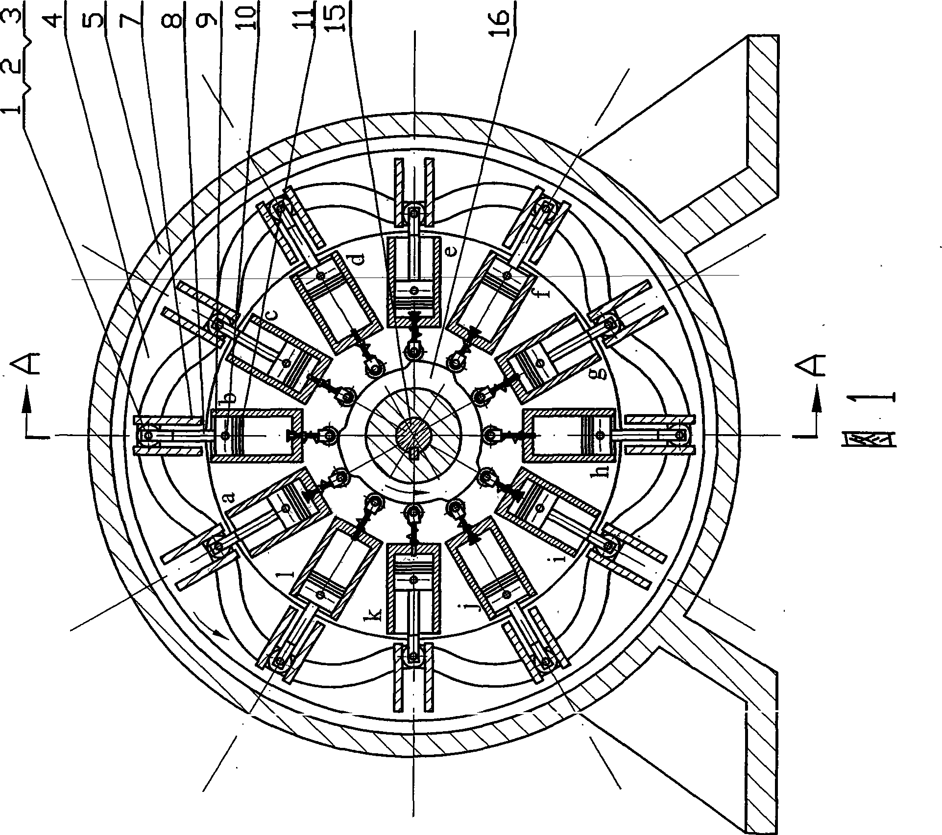 Internal wave type non-crankshaft internal combustion engine