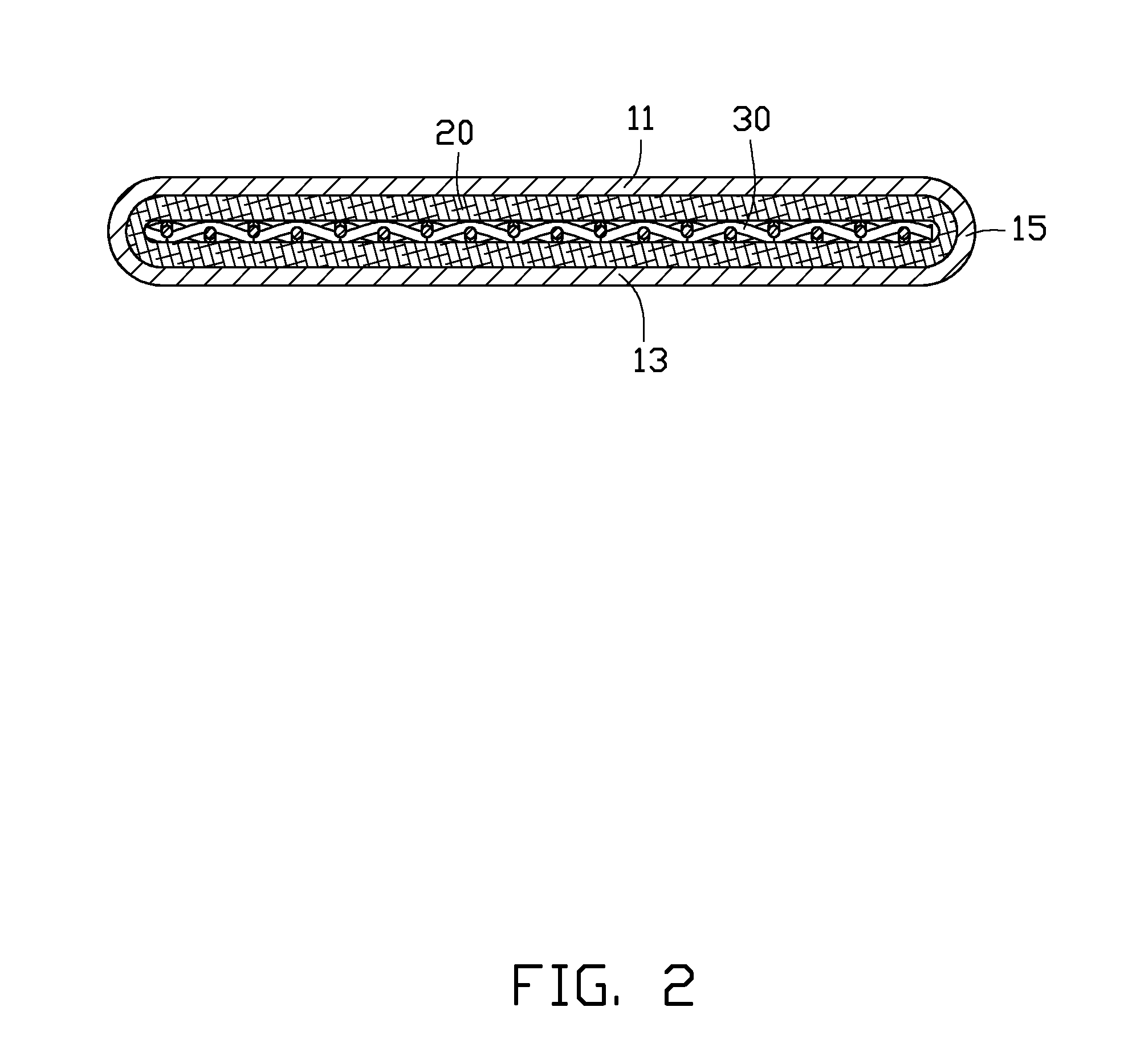 Flat heat pipe with internal supporting element