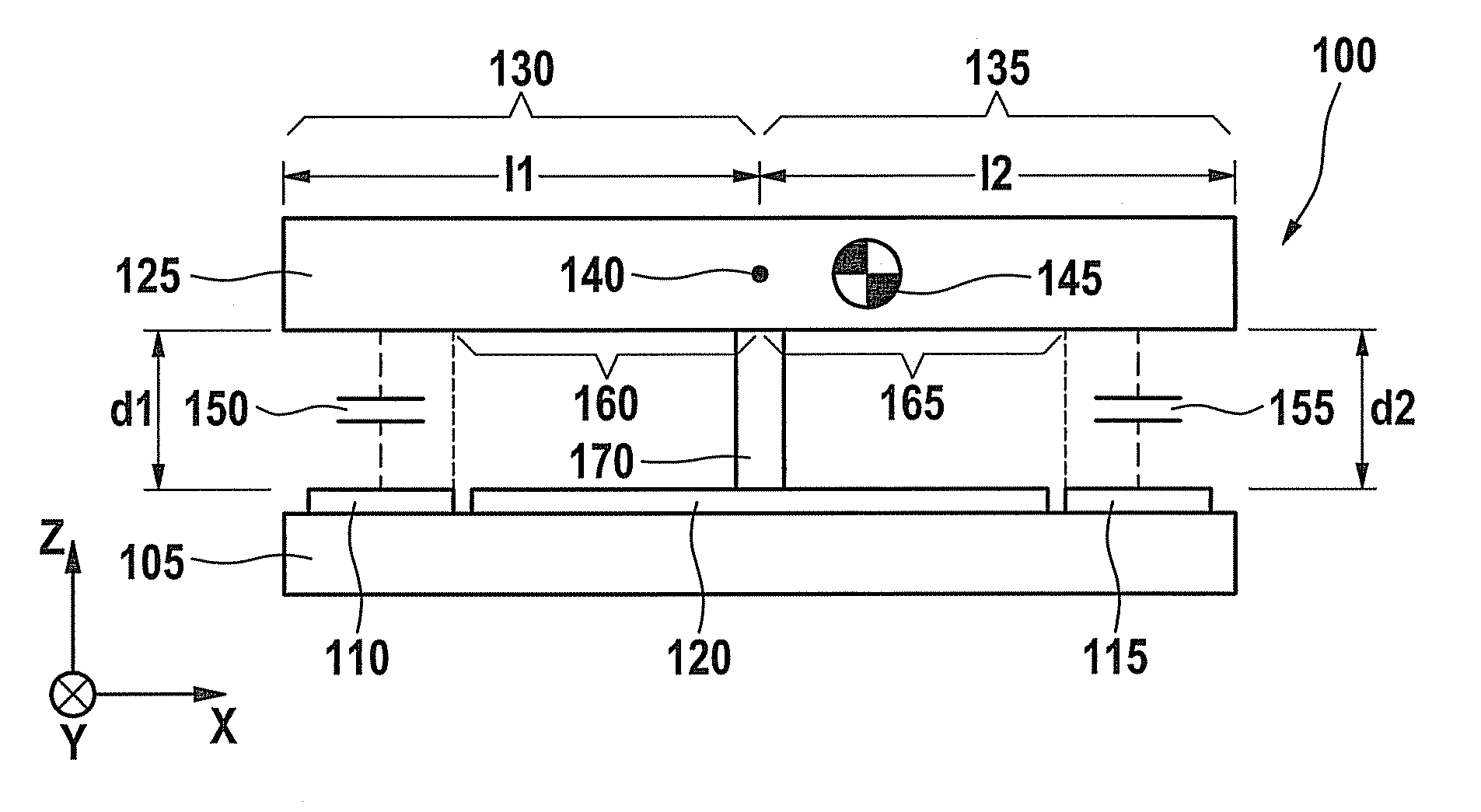 Micromechanical system for detecting an acceleration