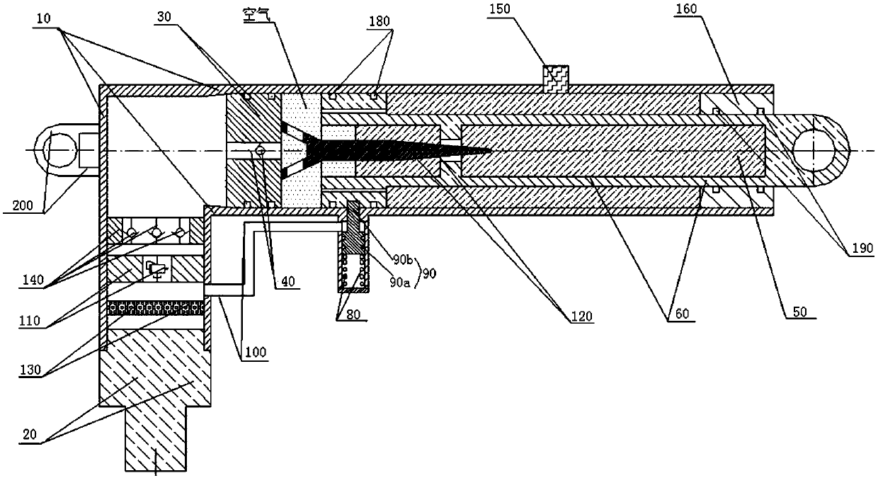 Pyrotechnic gas-liquid buffer damper