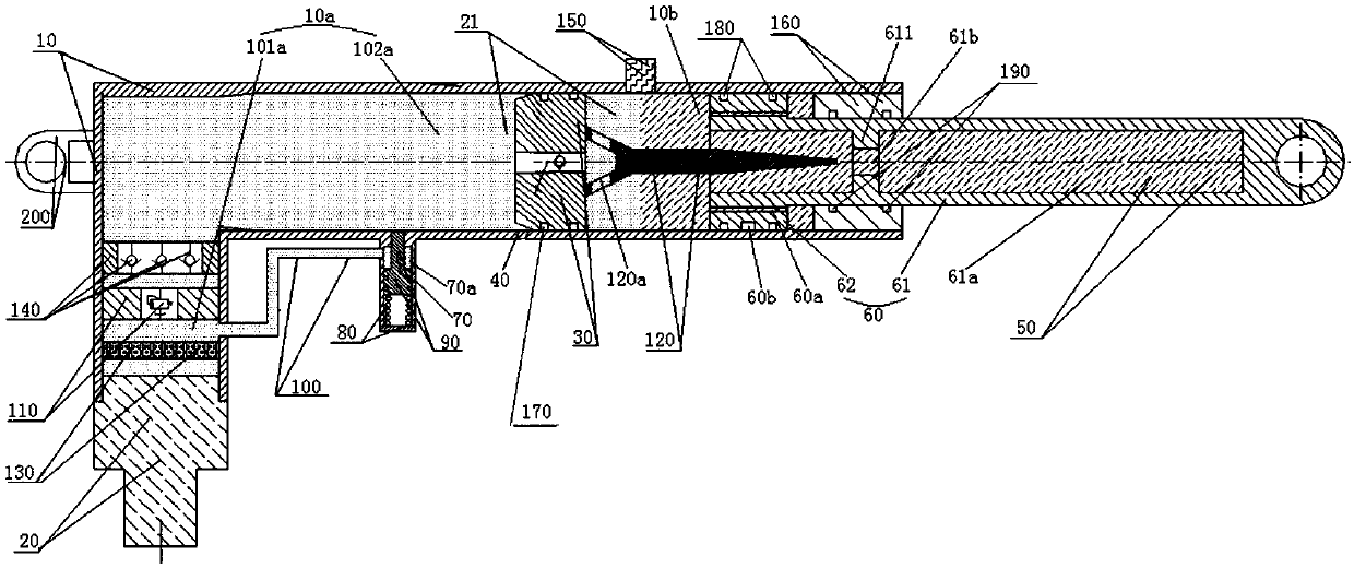 Pyrotechnic gas-liquid buffer damper