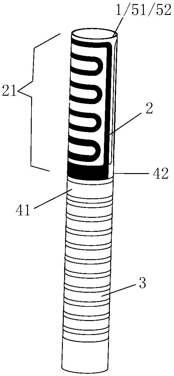 Parallel heating type sectional heating structure and low-temperature smoking set using same