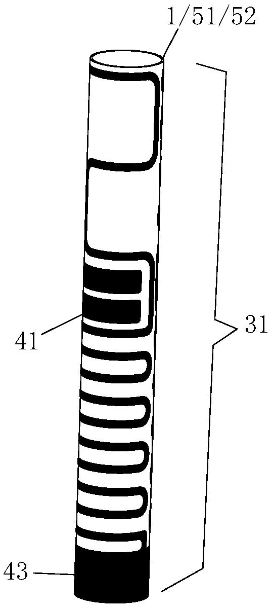 Parallel heating type sectional heating structure and low-temperature smoking set using same