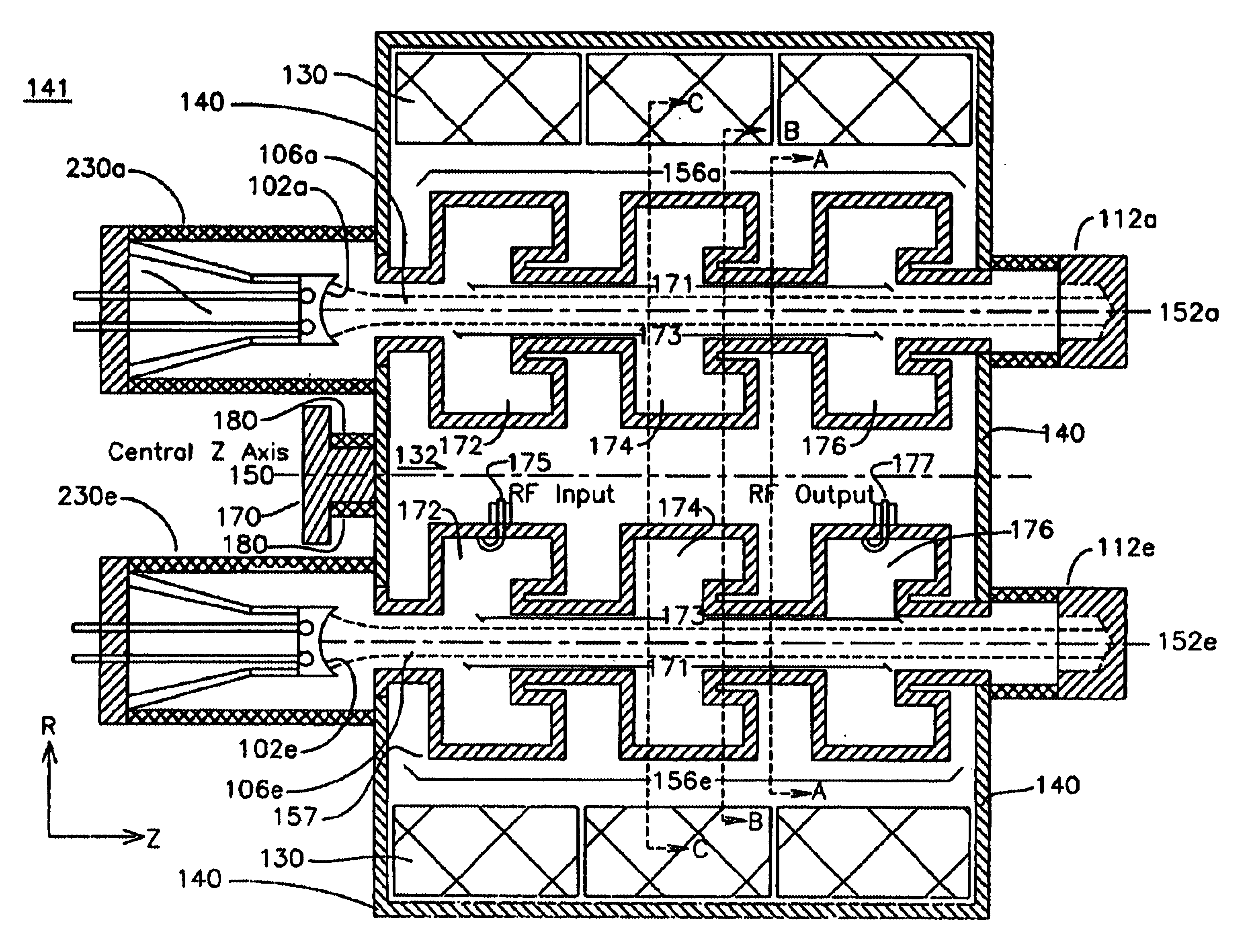 Electron gun for a multiple beam klystron using magnetic focusing with a magnetic field corrector