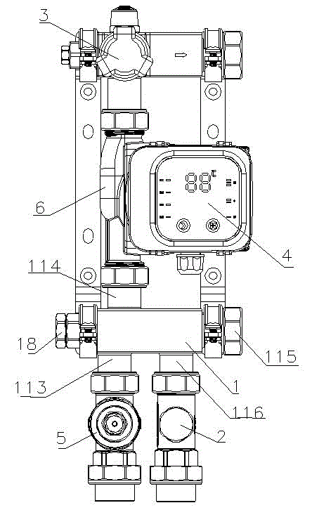 Water mixing device for floor heating