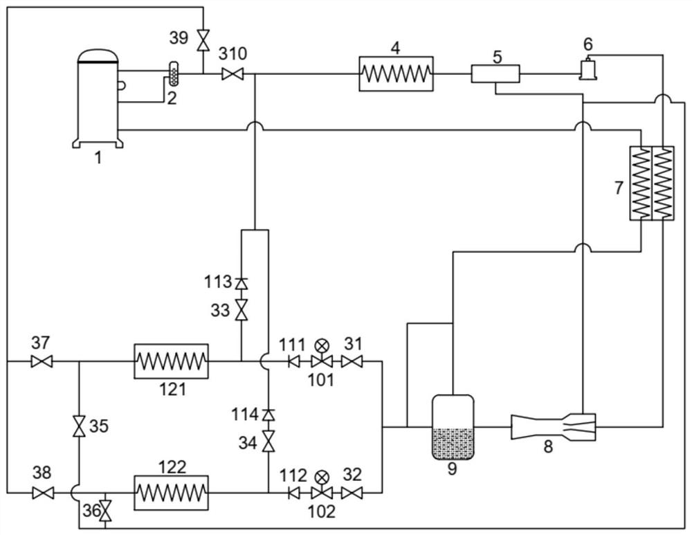 Transcritical carbon dioxide continuous ice-making cycle control system and control method thereof