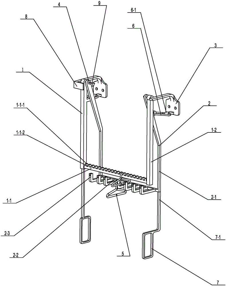 Hanging type clothes showing device