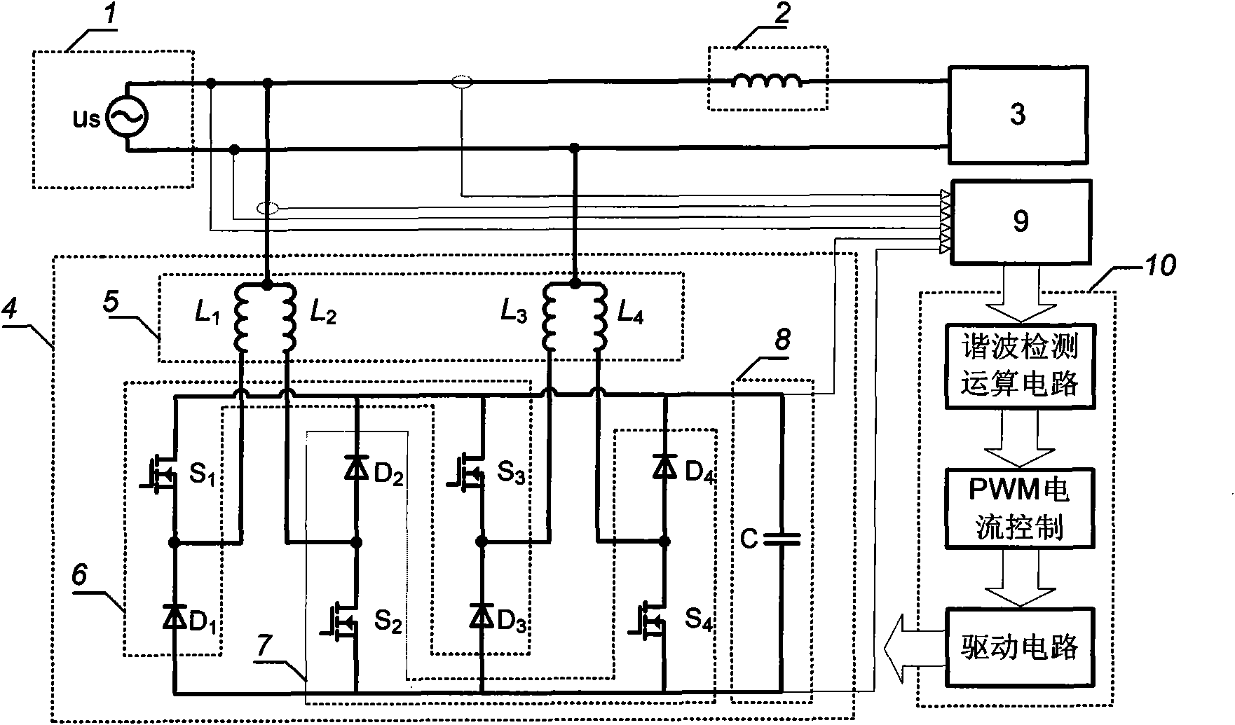 Single-phase and three-phase dual buck full-bridge parallel active power filter