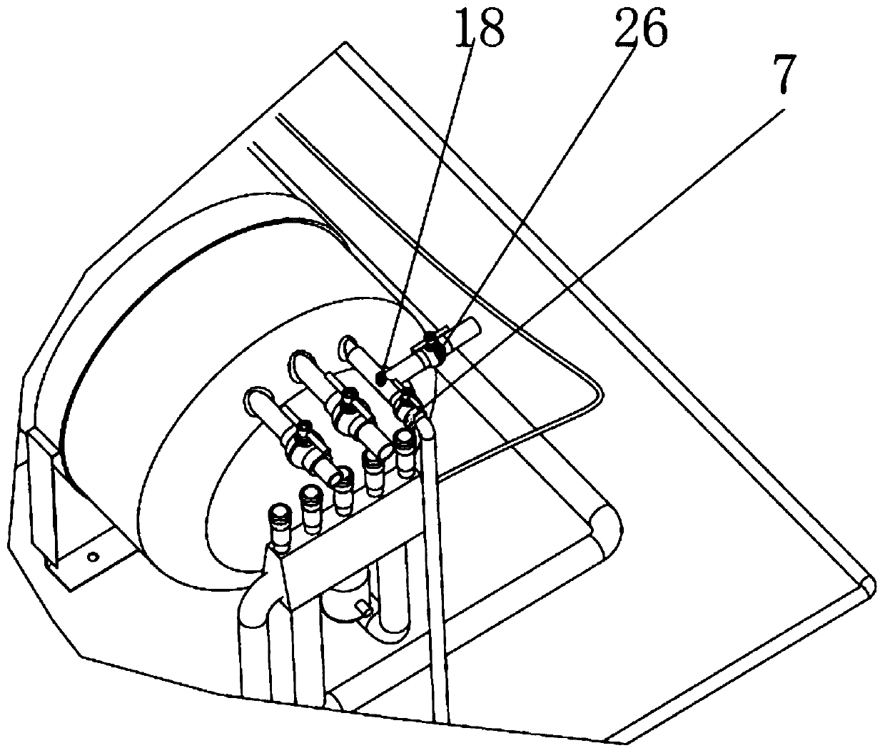 Full-automatic cooling system for bridge detection vehicle