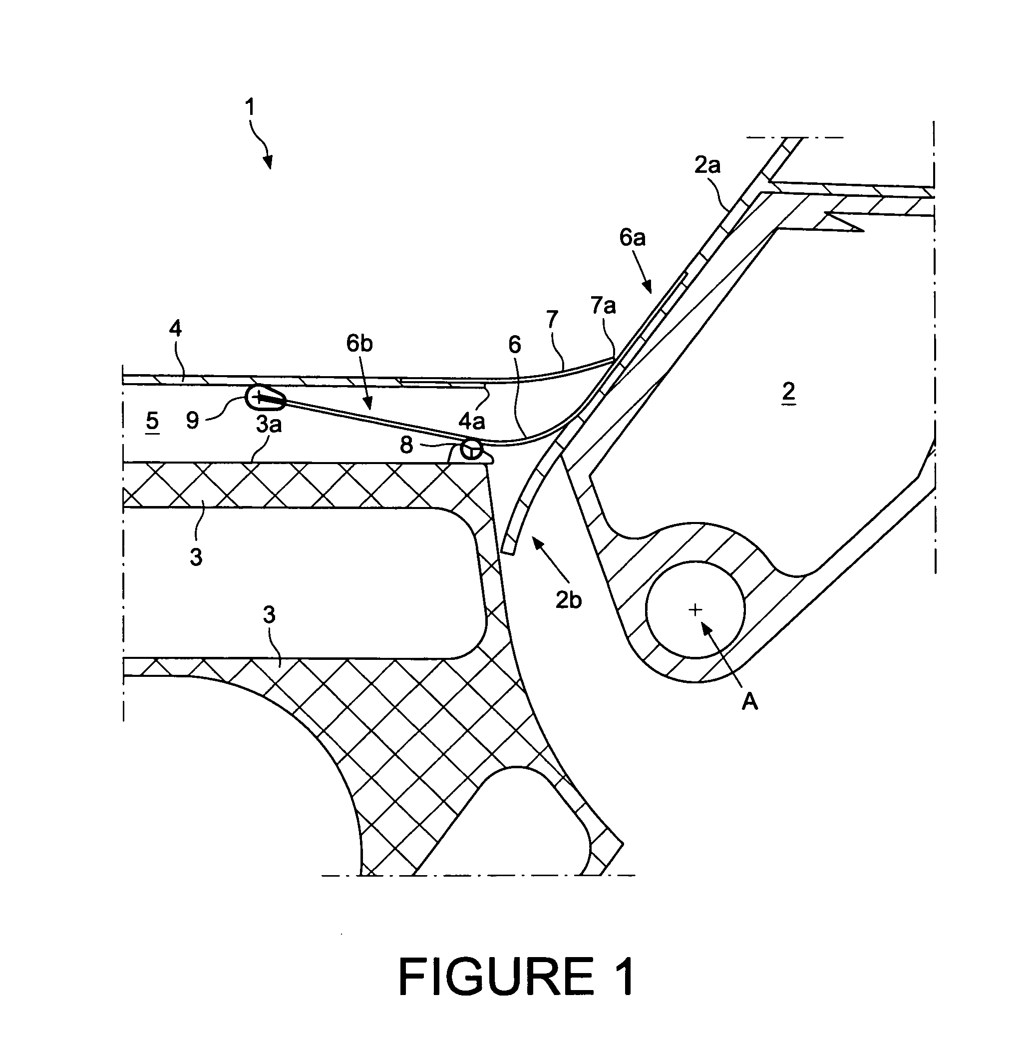 Hinge sealing element and an assembly including said element