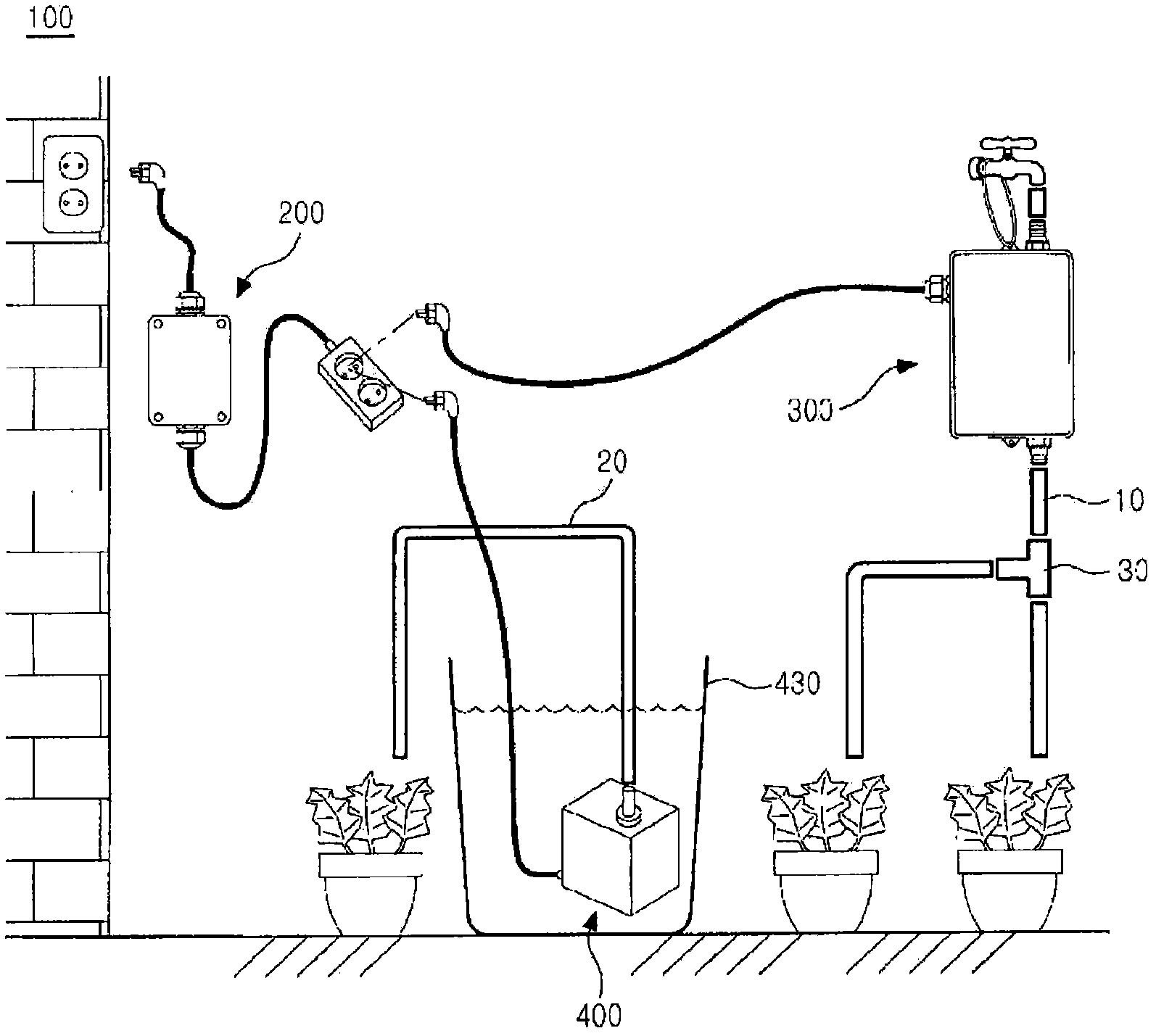 Controller for automatically watering plants, and system for automatically watering plants including same