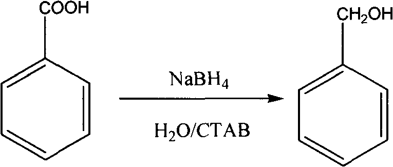 Method for reducing acid into alcohol by sodium borohydride