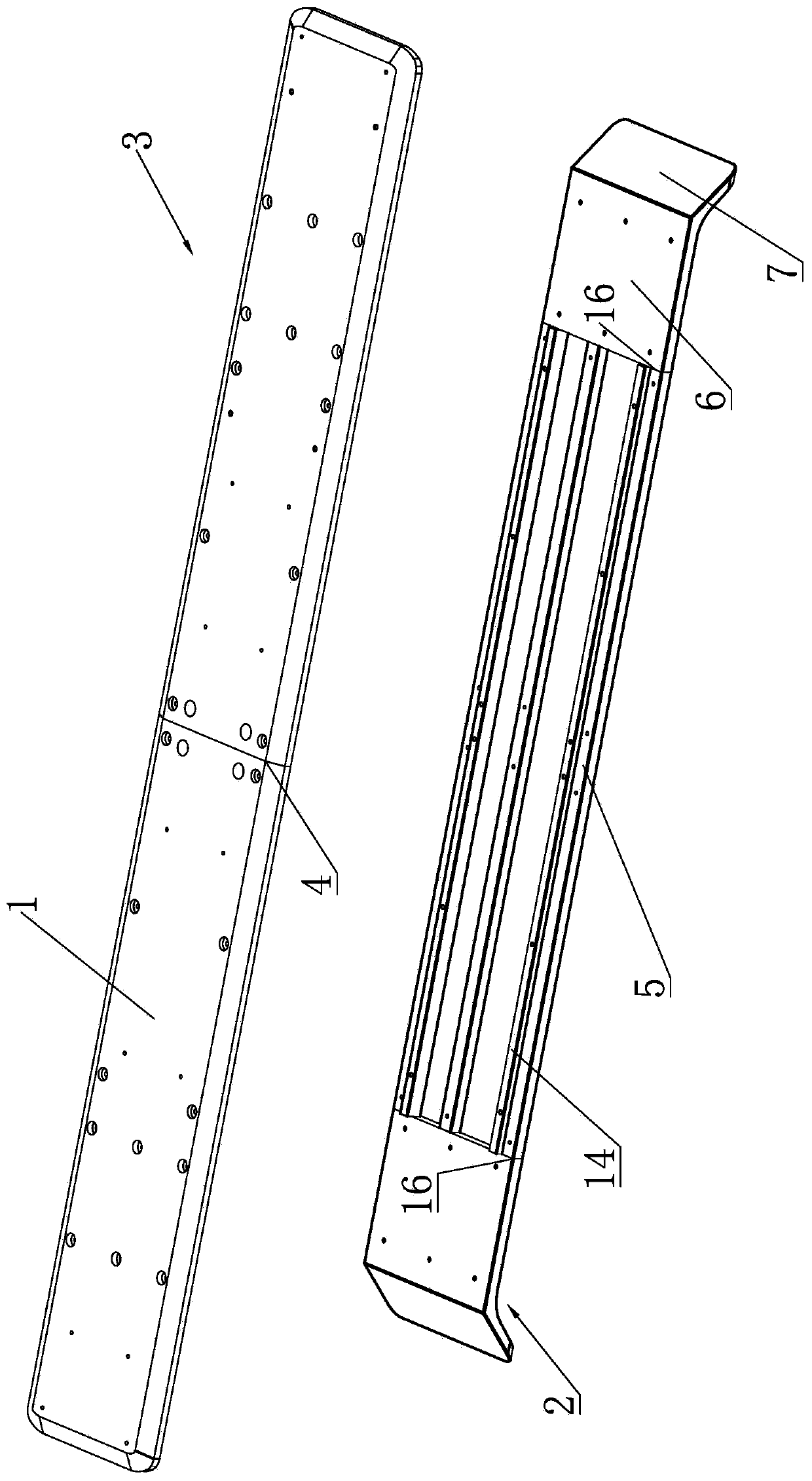 Large-span supporting structure for furniture