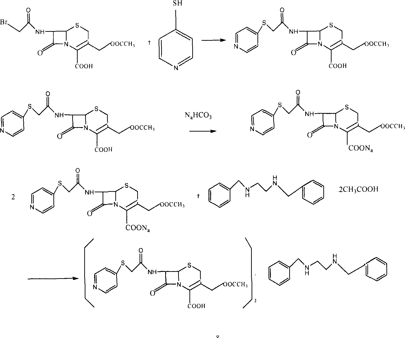 Method for preparing cephapirin benzathine