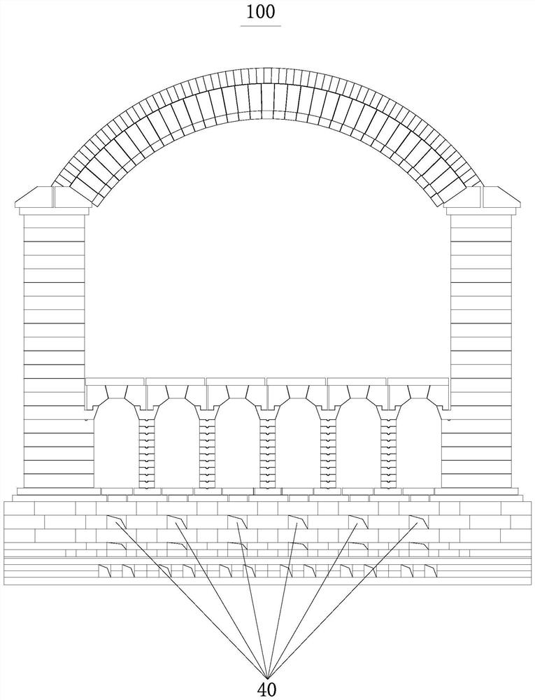 Masonry method for secondary air inlet of heat recovery coke oven