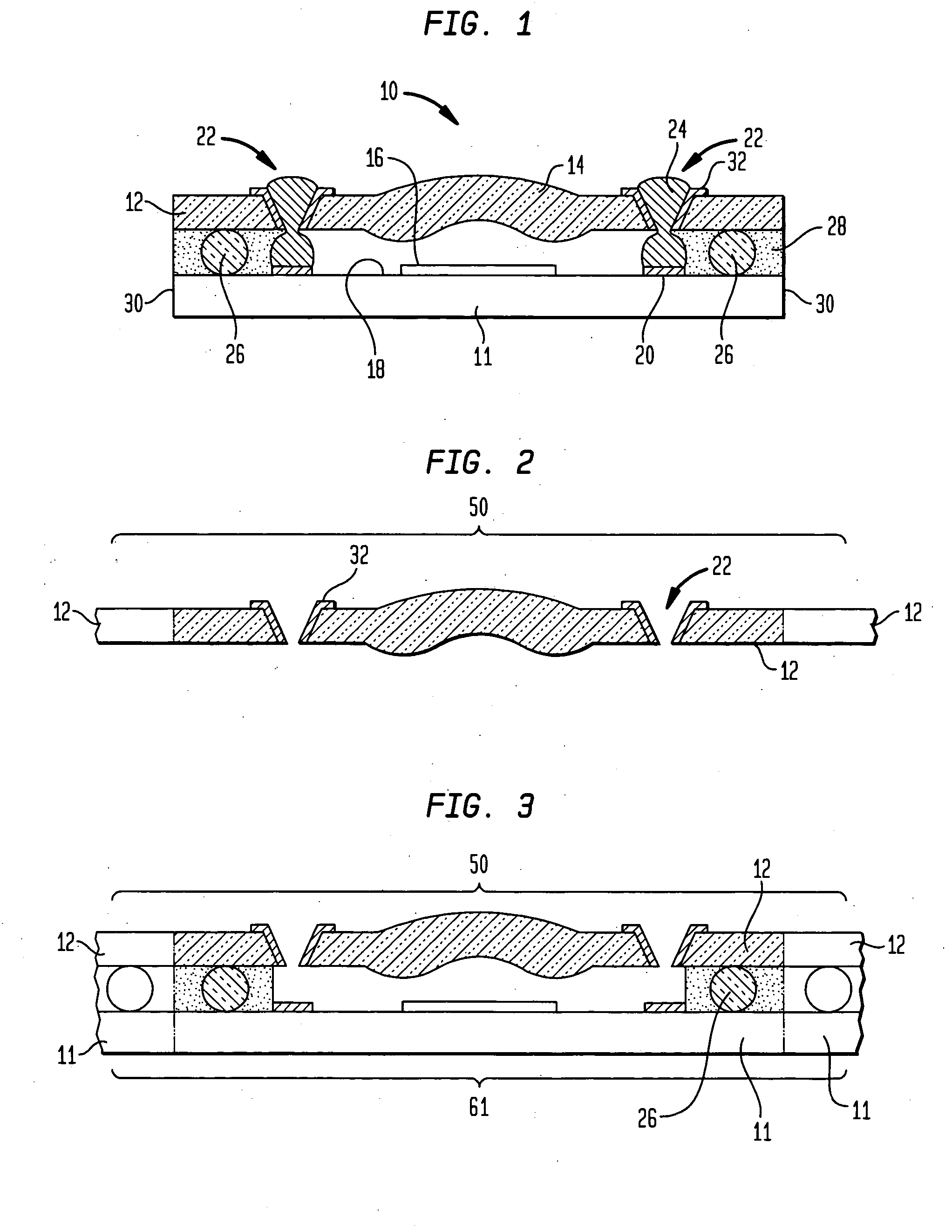 Package having integral lens and wafer-scale fabrication method therefor