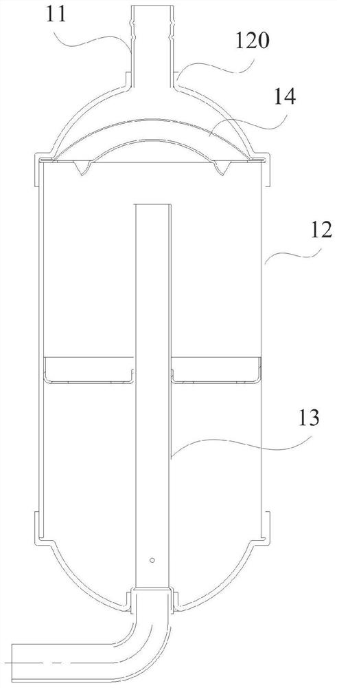 Air inlet pipe for liquid accumulator and liquid accumulator