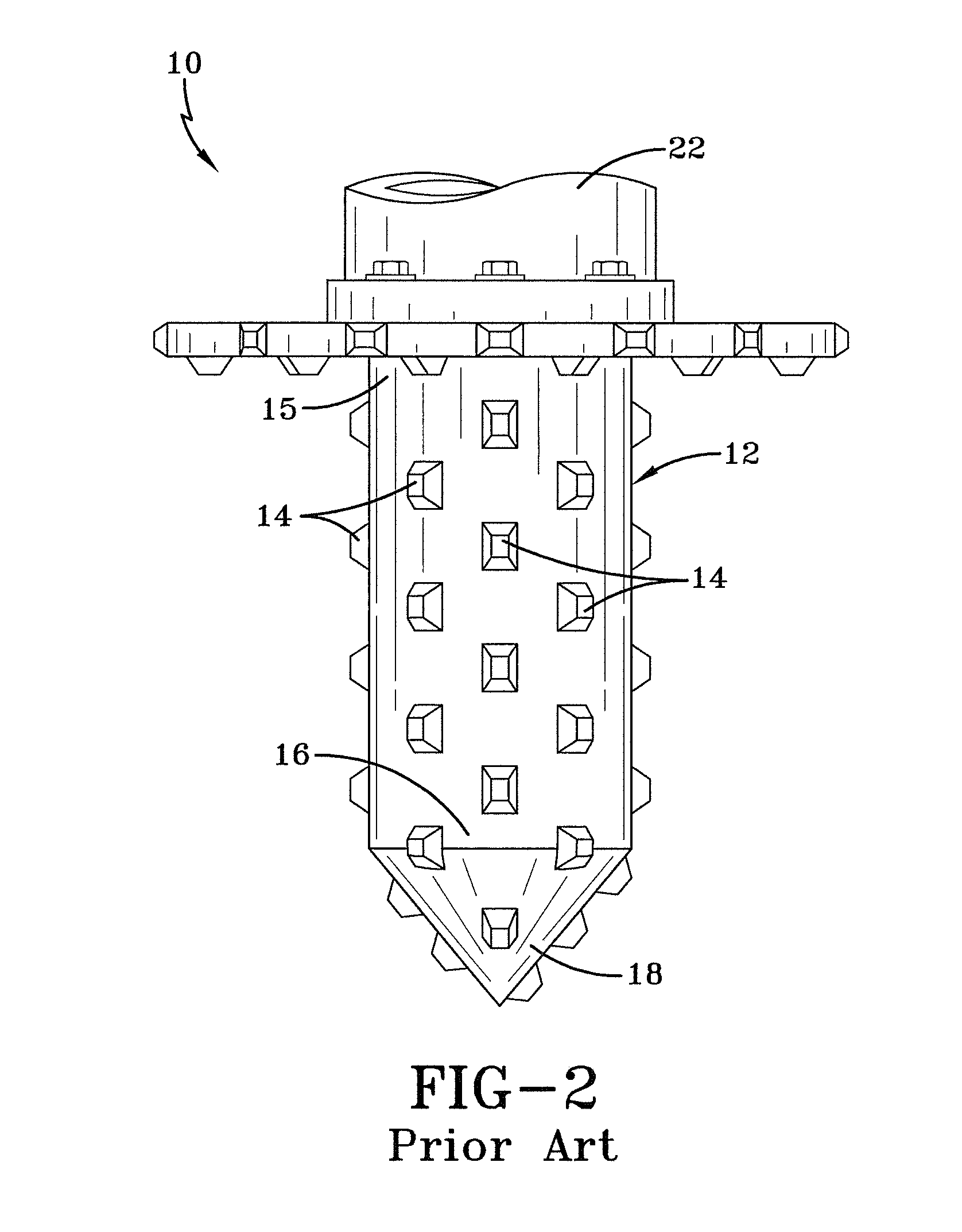 Cutting shaft for vertical stump grinder