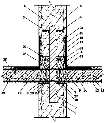 A prefabricated beam and prefabricated column connection structure and construction method