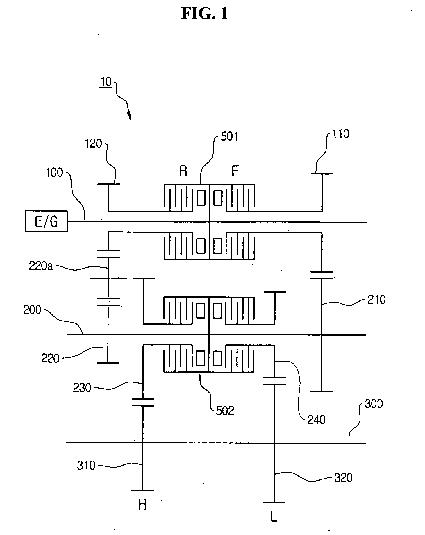 Transmission for tractor