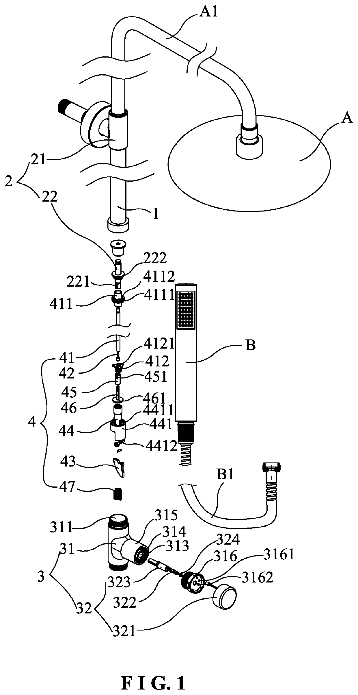 Convenient control device applied to energy-saving shower device