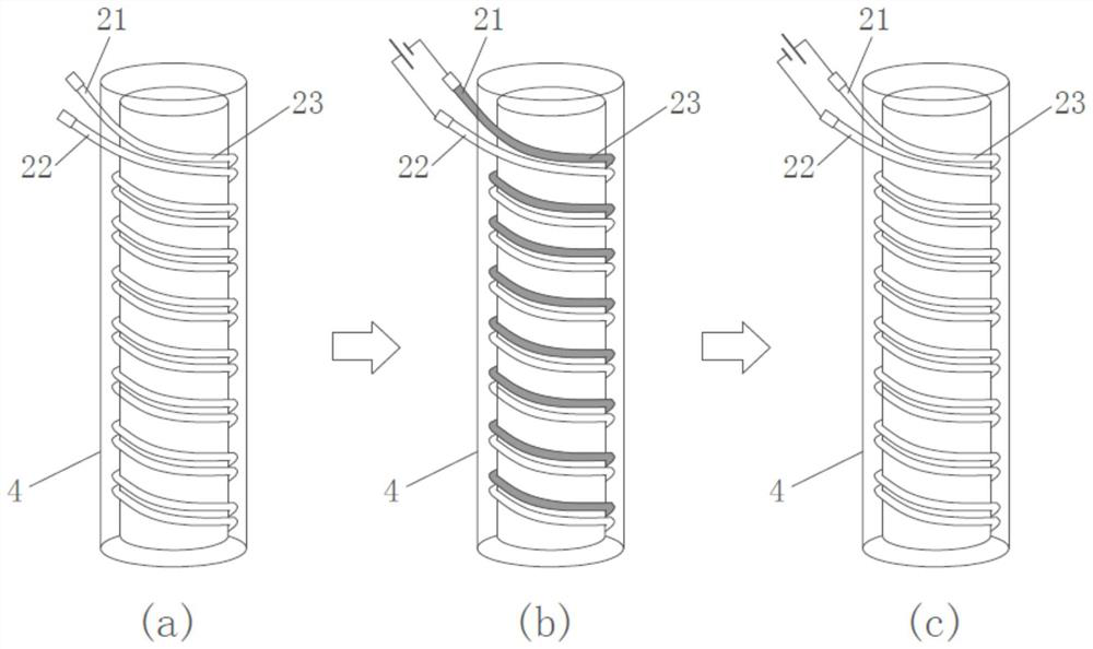 A fiber electrochromic device with wound structure and its application