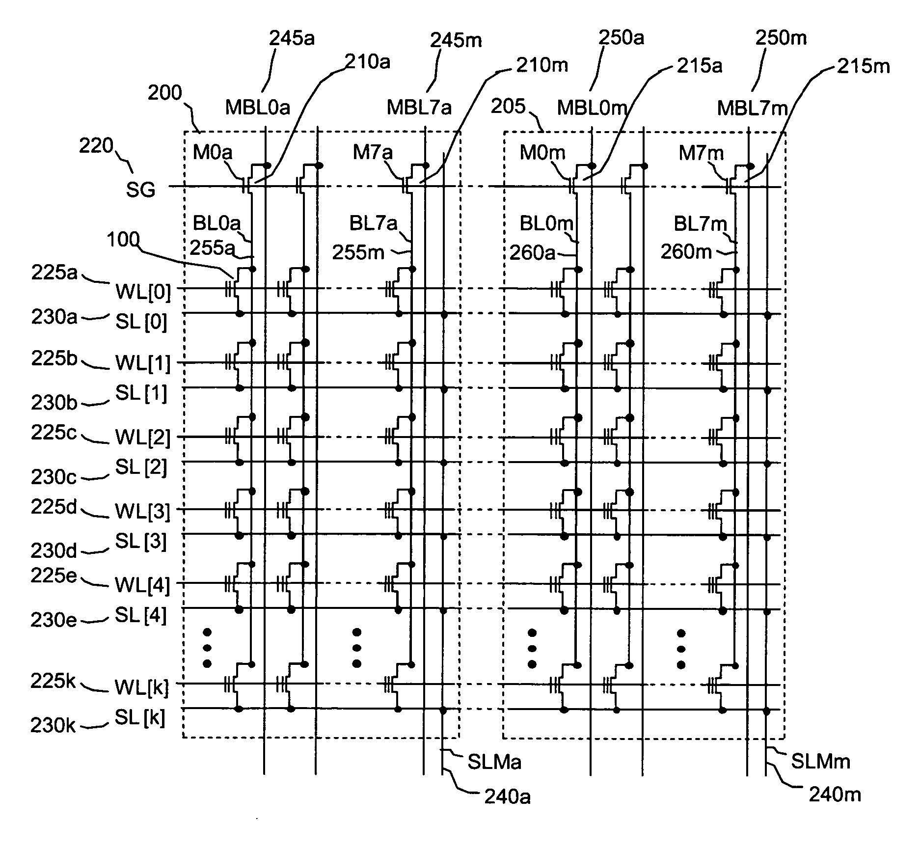 Novel monolithic, combo nonvolatile memory allowing byte, page and block write with no disturb and divided-well in the cell array using a unified cell structure and technology with a new scheme of decoder and layout