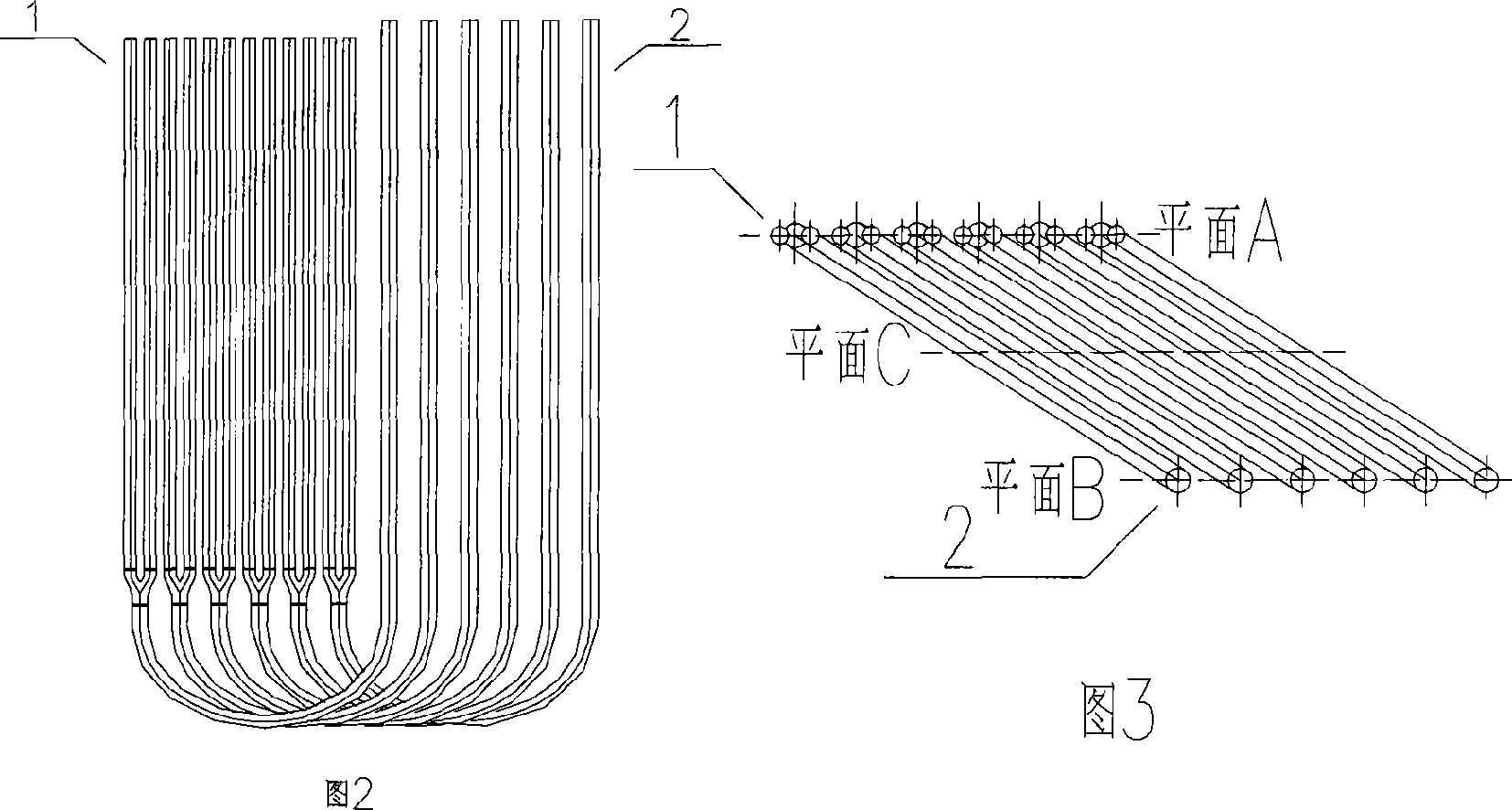 Cracking furnace with radiation furnace tubes configured in U-shaped structure