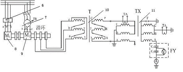 Long duration induction voltage withstand test device of ultrahigh-voltage transformer