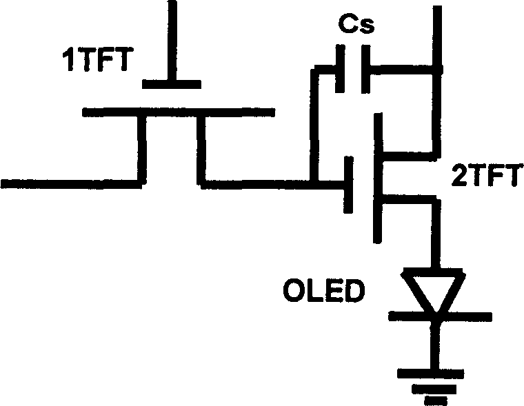 Method for improving a-Si-TFT organic electro LED lightness stability