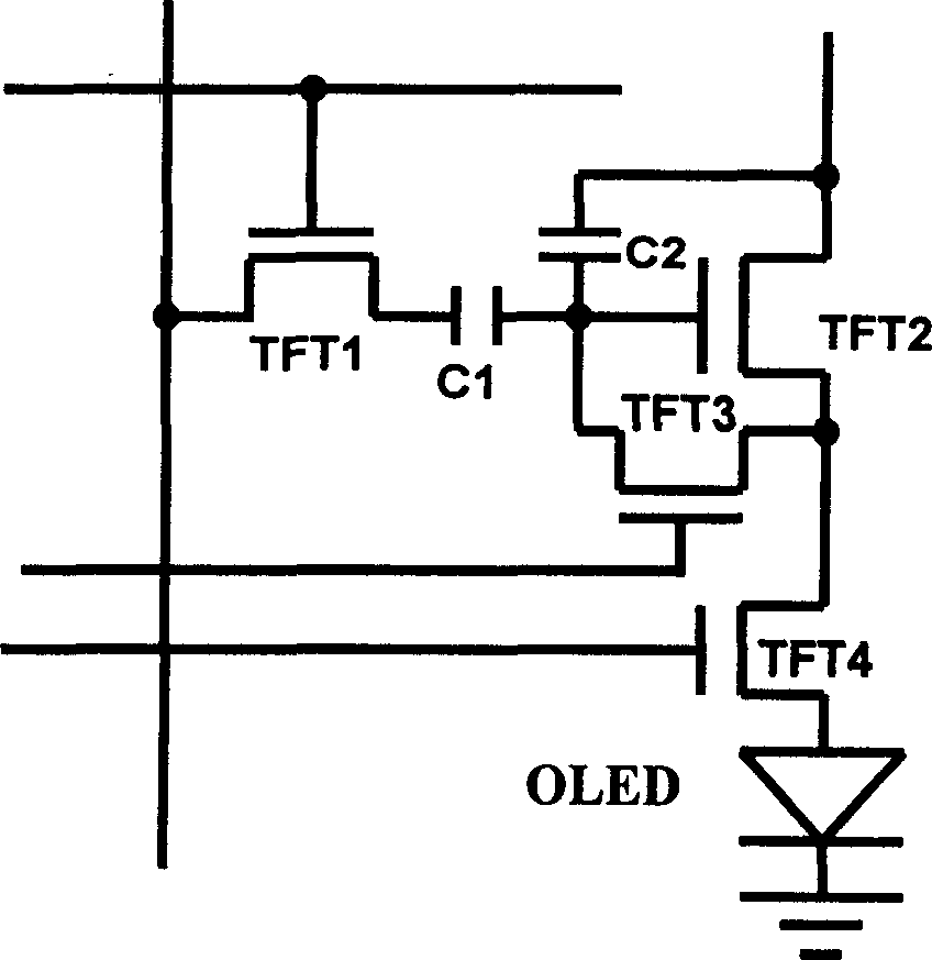 Method for improving a-Si-TFT organic electro LED lightness stability