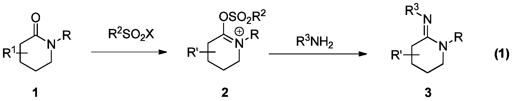 Preparation method of multi-substituted cyclic amidine