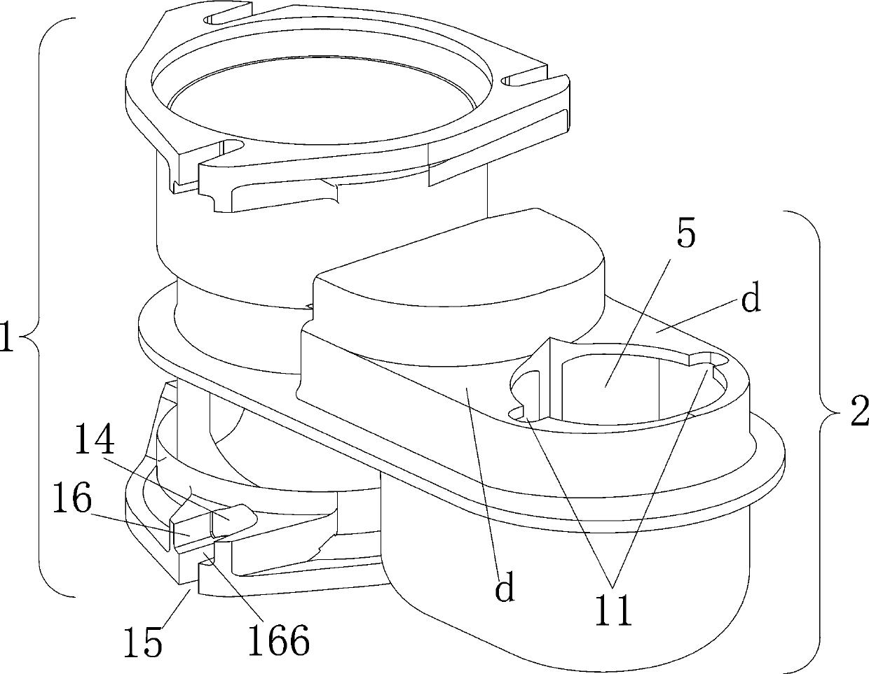 Prefabricated building same-layer drainage pipe fitting