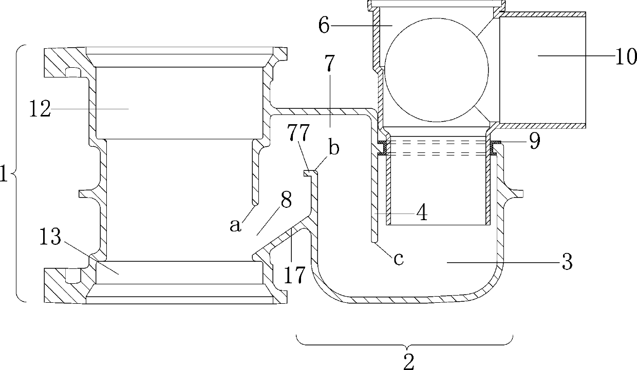 Prefabricated building same-layer drainage pipe fitting