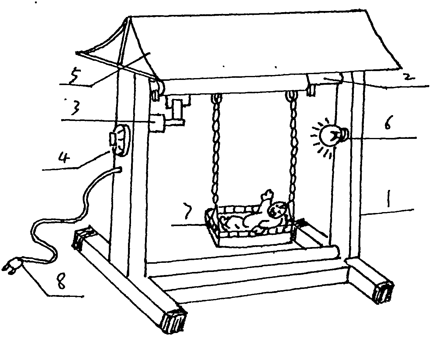 Fixed electric swing cradle leisure booth