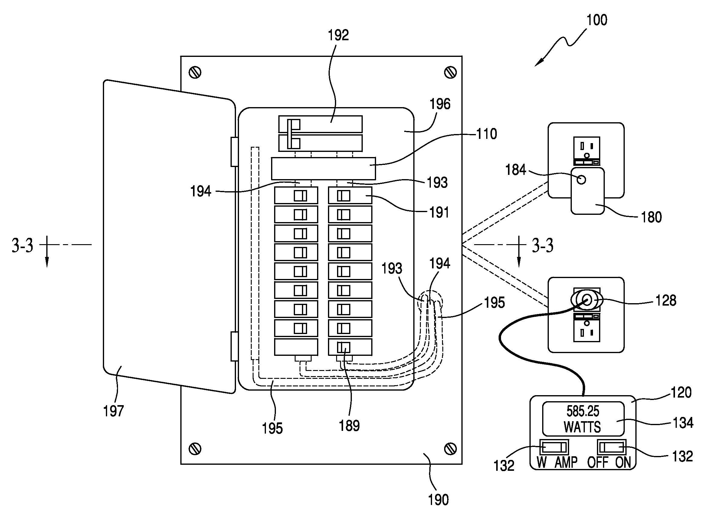 Systems and methods for measuring electrical power usage in a structure and systems and methods of calibrating the same