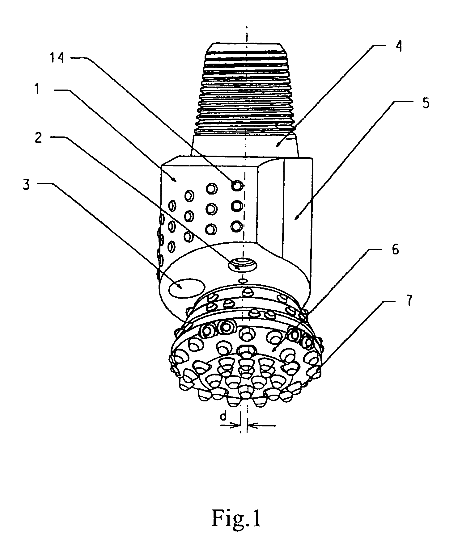 Roller bit with a journal pin offset from the central axis thereof