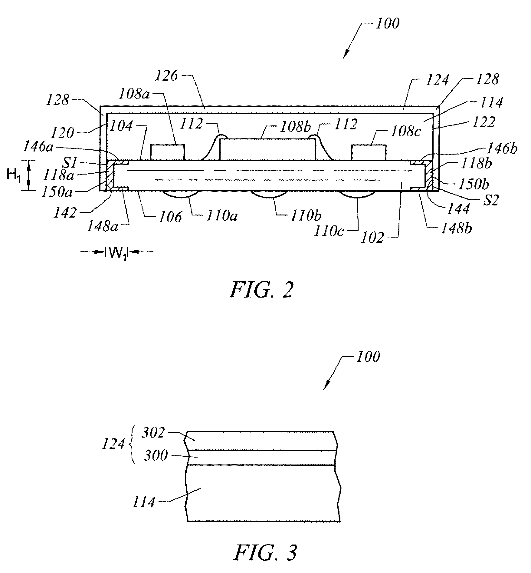 Semiconductor device packages with electromagnetic interference shielding