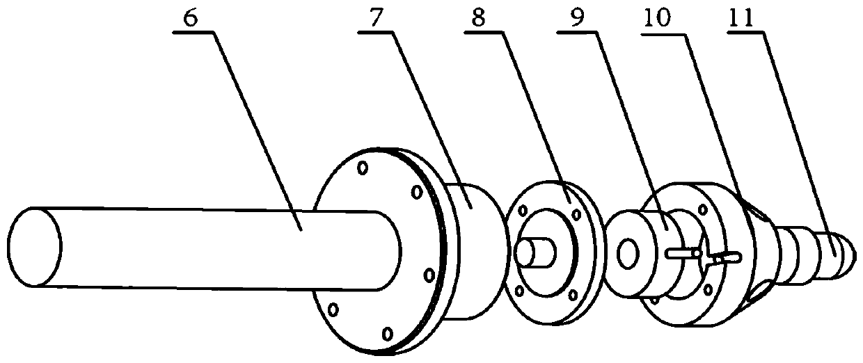 Measuring device and method for measuring three-way rigidity of foot support of different specifications