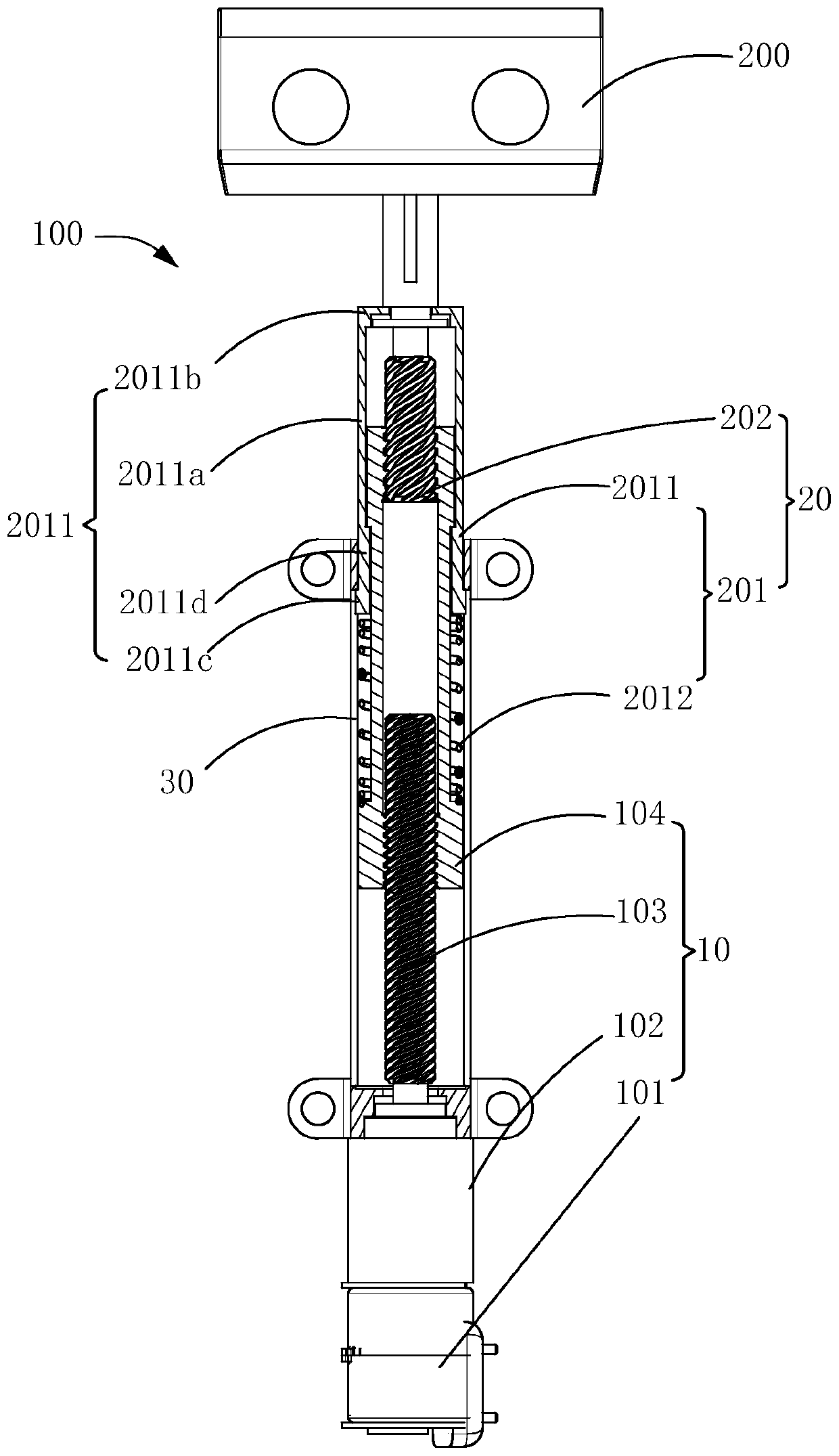 Lifting-type rotating device and electronic device