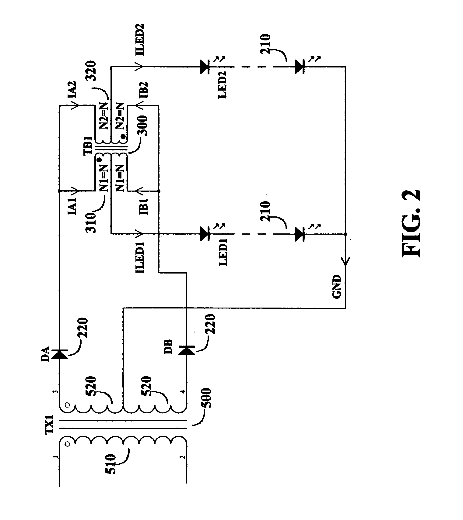 High efficiency drive method for driving LED devices